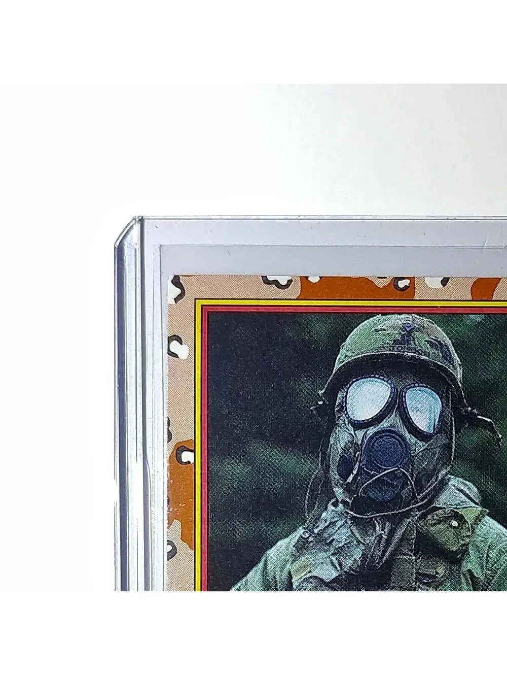 Wearing the Gas Mask 1991 Topps Desert Storm #76 Card